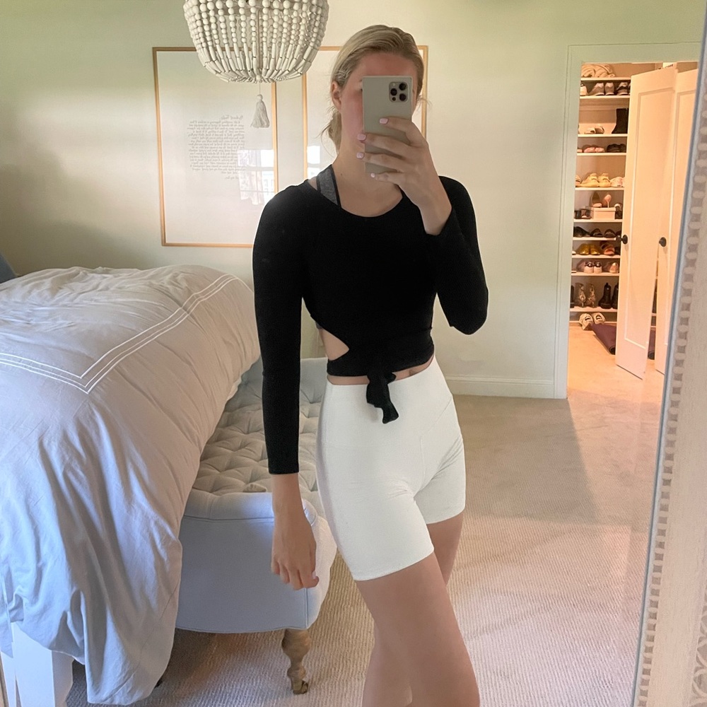 Alo Yoga Crop Wrap Long Sleeve Top